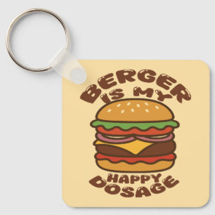 Porte-clés Burger est mon heureux dosage vintage