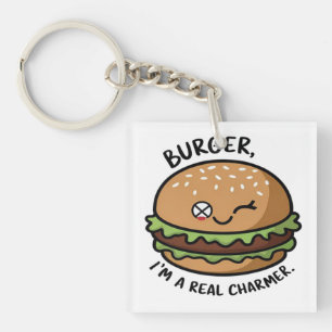 Porte-clés Burger Je suis un vrai Charmer