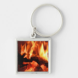 Porte-clés Burning Fireplace Flames I