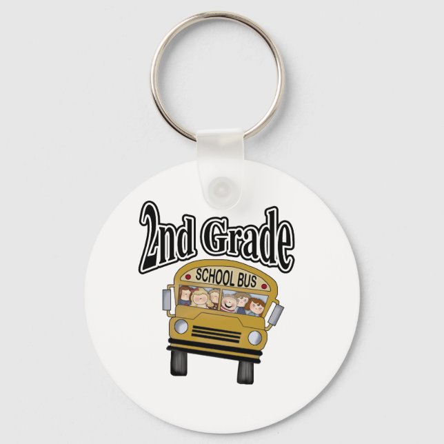 Porte-clés Bus scolaire avec enfants 2e année (Recto)