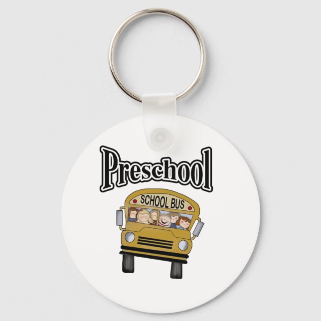 Porte-clés Bus scolaire avec enfants préscolaire (Recto)