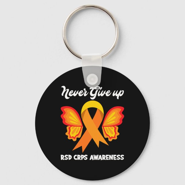 Porte-clés Butterfly Hope Fighter Orange Ribbon RSD CRPS Awar (Recto)