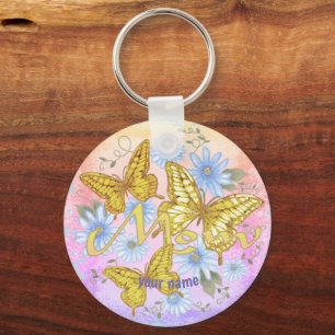 Porte-clés Butterfly Mom custom name