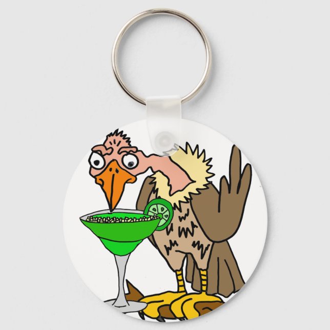 Porte-clés Buzzard drôle ou vautour Boire Margarita (Recto)