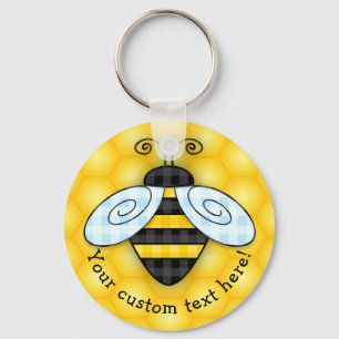 Porte-clés Buzzing Bumblebee Honeycomb Icon Keychain NEW!
