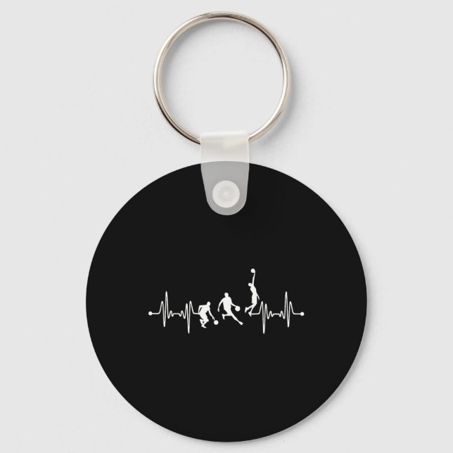 Porte-clés Bysketbyll Player Coach Team Bbyll Ekg Heartbeat (Recto)