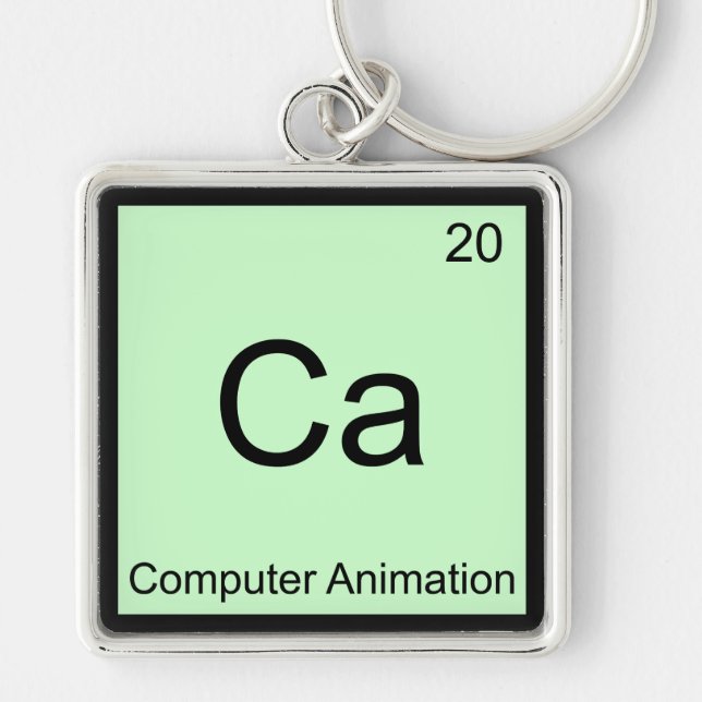 Porte-clés Ca - Animation Informatique Élément Chimique Drôle (Devant)