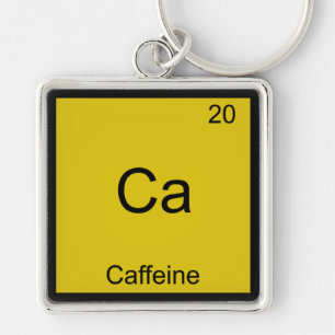 Porte-clés Ca - Caffeine Funny Chimie Élément Symbole Tee