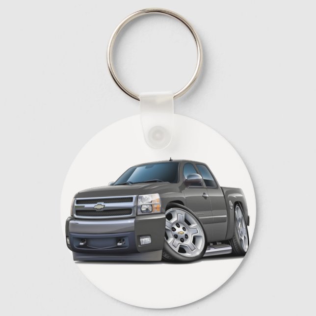 Porte-clés Cabine élargie Silverado Gris Chevy (Recto)