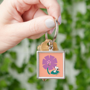 Porte-clés cacahuètes   Illustration de la nature Fleur pourp