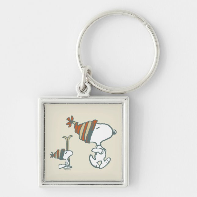 Porte-clés cacahuètes | Snoopy & Woodstock Ski Trip (Devant)