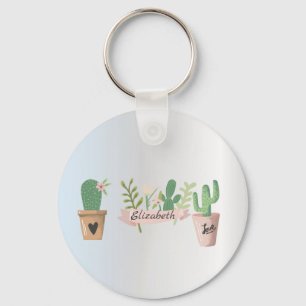 Porte-clés Cactus adorable, Argenté