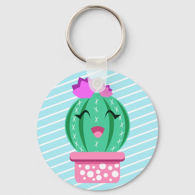 Porte-clés Cactus ronds Kawaii à pots mignons (Recto)