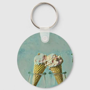Porte-clés Cadeau amoureux de crème glacée