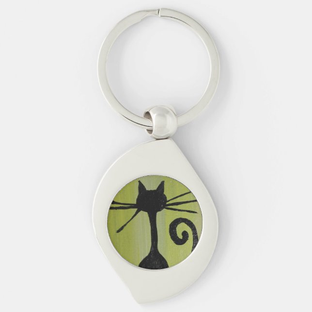PORTE-CLÉS CADEAU ARTISTIQUE CAT LOVE (Devant)