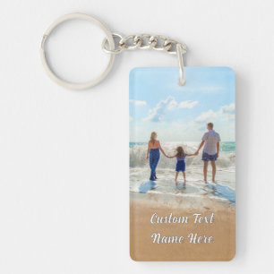 Porte-clés cadeau avec photo de famille Texte pers