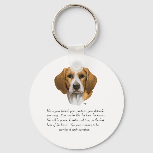 Porte-clés Cadeau Beagle MÂLE (Recto)