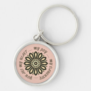 PORTE-CLÉS CADEAU COLORÉ FLEUR POUR MAMAN PAPA SŒUR FILS PATR