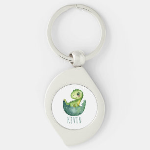 Porte-clés Cadeau d'anniversaire aquarelle neutre de dinosaur