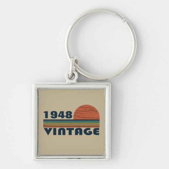 Porte-clés Cadeau d'anniversaire vintage personnalisé (Devant)