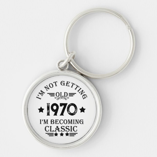 Porte-clés Cadeau d'anniversaire vintage personnalisé (Devant)