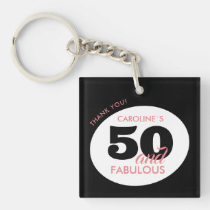 Porte-clés Cadeau de fête d'anniversaire 50 ans et fabuleux