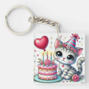 Porte-clés Cadeau de fête d'anniversaire mignon pour les amou