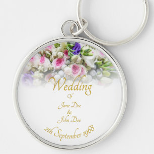 Porte-clés Cadeau de mariage - Mariée avec un bouquet de mari