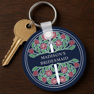Porte-clés Cadeau de mariage royal Demoiselle d'honneur flora