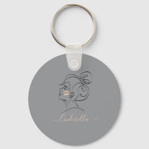 Porte-clés Cadeau de monogramme de design moderne personnalis