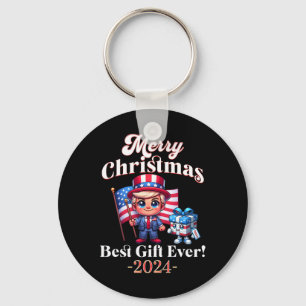 Porte-clés Cadeau de Noël drôle vintage Trump meilleur