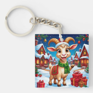 Porte-clés ❄️ Cadeau de Noël pour amateur de chèvre Année de