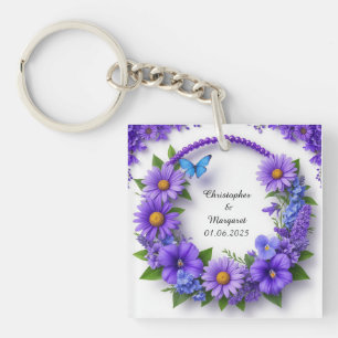 Porte-clés 💐 Cadeau de nom de mariage personnalisé pour souv