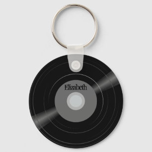 Porte-clés Cadeau d'étudiant de monogramme de nom de disque