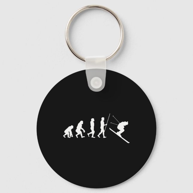 Porte-clés Cadeau d'évolution du ski Skieur  (Recto)