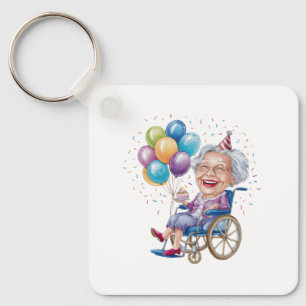 Porte-clés Cadeau drôle d'anniversaire pour grand-mère âgée p