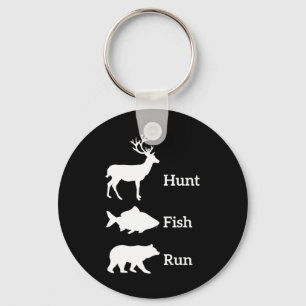Porte-clés Cadeau drôle de chasse pêche chasse poisson ours c