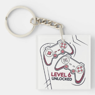 Porte-clés Cadeau drôle pour les 6 ans d'un gamer, Niveau 6 d