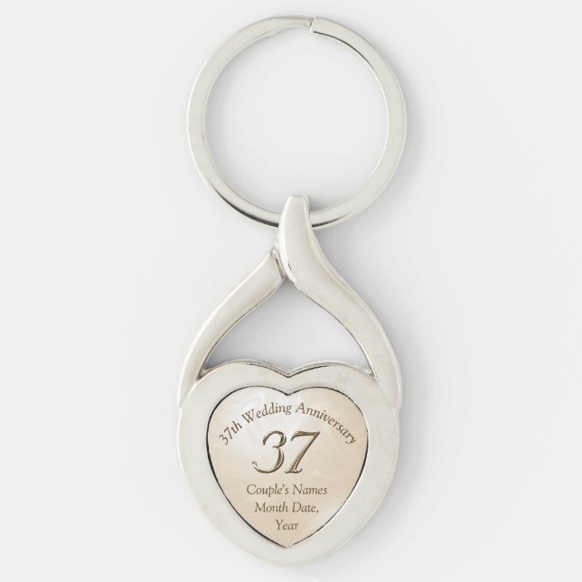 Porte-clés Cadeau en forme de coeur personnalisé (Devant)