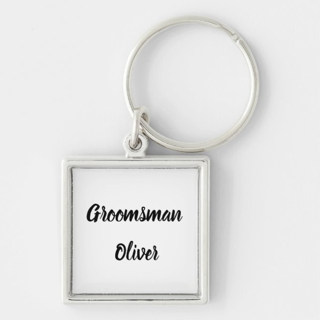 Porte-clés Cadeau Groomsman Nom personnalisé Cadeaux Mariage (Devant)