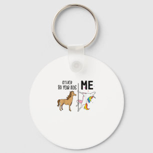 Porte-clés Cadeau licorne 80 ans anniversaire et moi autre