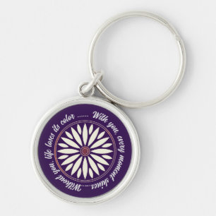 PORTE-CLÉS CADEAU MODERNE FLEUR DE MAMAN PAPA SOEUR FILS PATR
