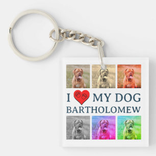 Porte-clés Cadeau personnalisé d'art pop pour chien pour amat