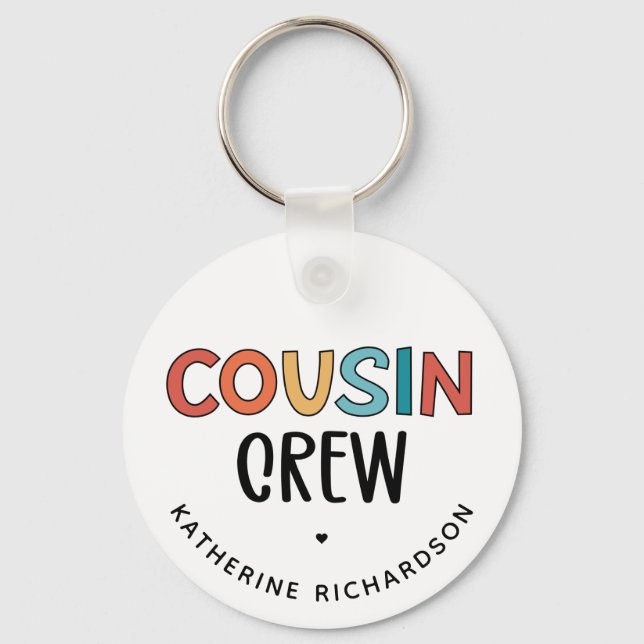 Porte-clés Cadeau personnalisé de cousins jumelés Cousins (Recto)
