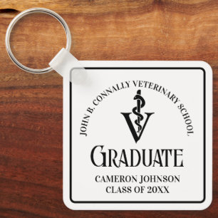 Porte-clés Cadeau personnalisé de diplôme d'études vétérinair