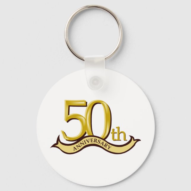 Porte-clés Cadeau personnalisé du 50e anniversaire (Recto)
