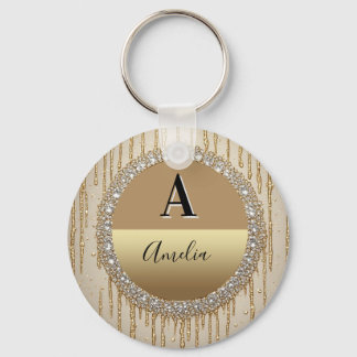 Porte-clés Cadeau personnalisé en or avec monogramme pour mar