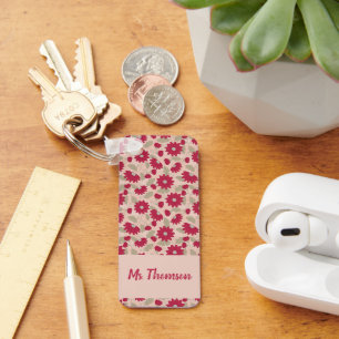 Porte-clés Cadeau personnalisé pour l'enseignant, marguerites