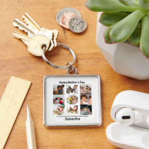 Porte-clés Cadeau personnalisé pour maman mère Fête 9 Photo C