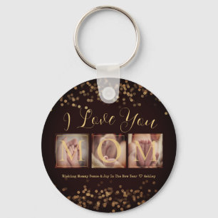 Porte-clés Cadeau photo Collage personnalisé 3 pour maman